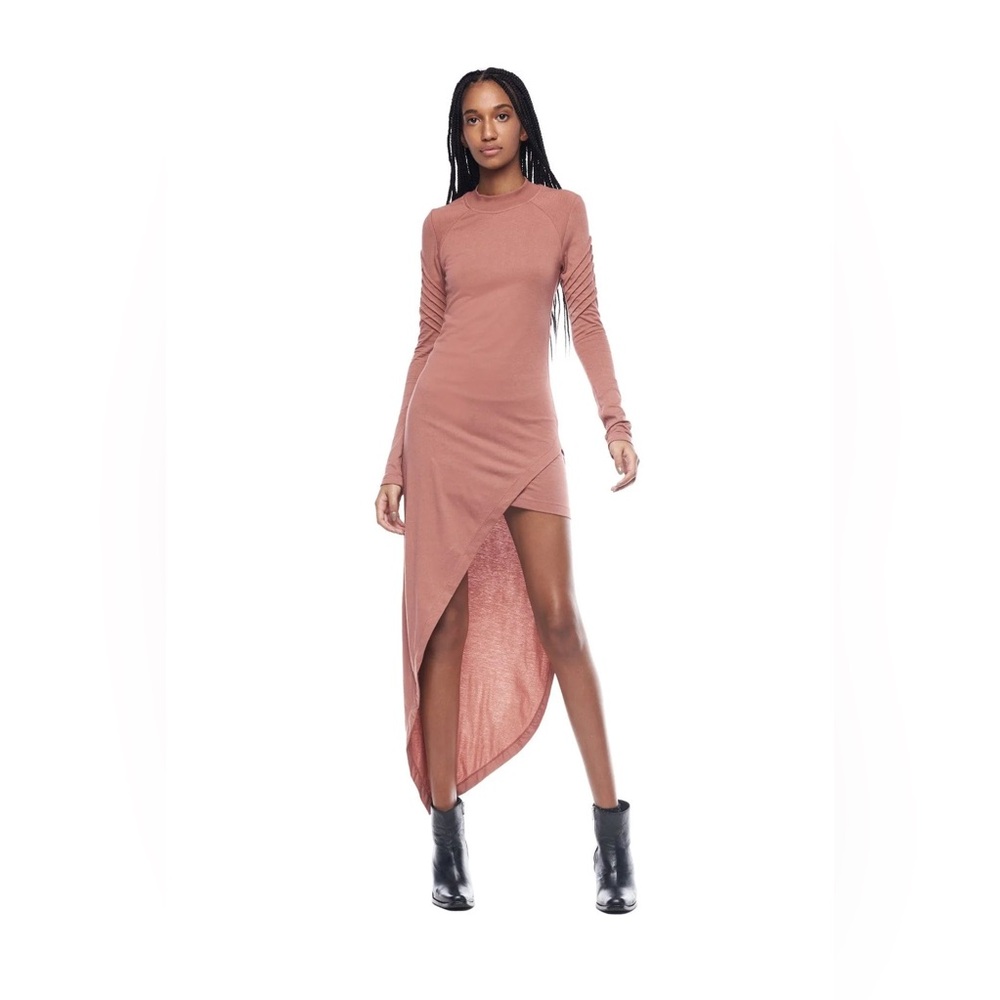 JONNY COTA STUDIO ASYMMETRICAL MINI DRESS BLUSH MEDIUM
